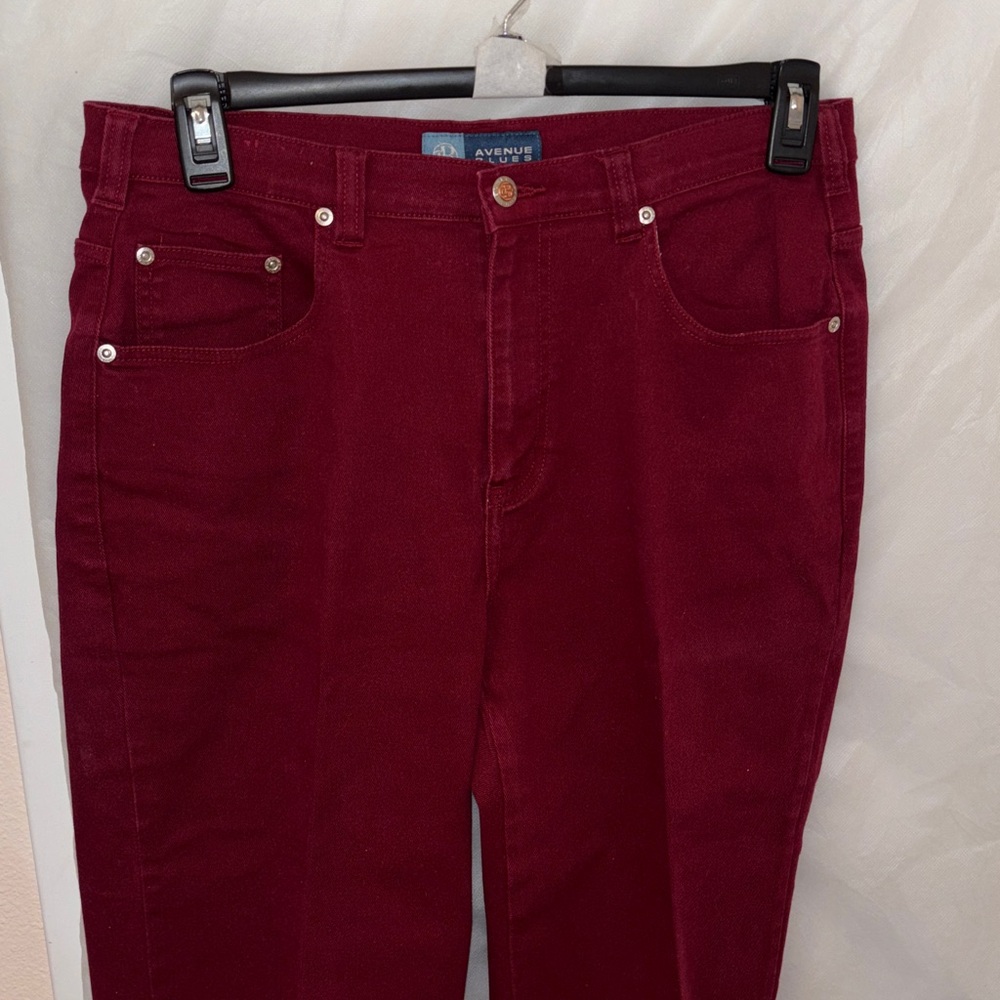 Avenue Women's Straight Leg Jeans - Red